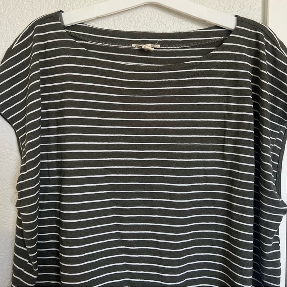 Eileen Fisher Hemp Organic Cotton Striped Sleeve Top - Picture 4 of 7